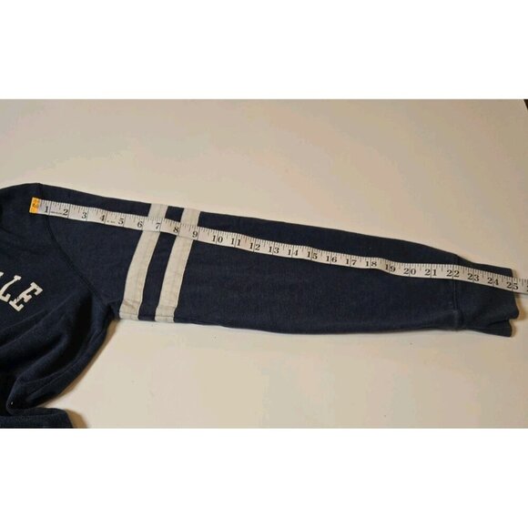 Aeropostale Y2K Hoodie XL Blue Embroidered 1987 Logo Button Kangaroo Stripe VTG - Picture 8 of 8